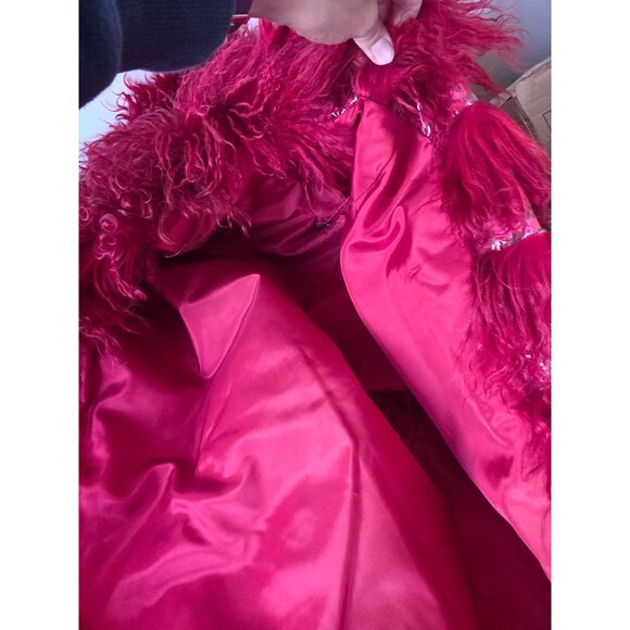 Antique France unique sheep alpaca ? coat fashion runway unique jacket women's M - Picture 7 of 12